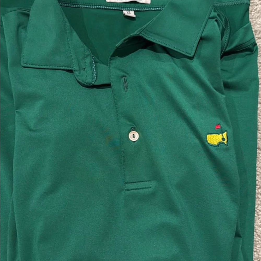 Peter Millar Masters Green Polo with Embroidered Logo